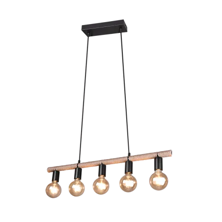 TRIO Suspension intérieur noir mat et brun EINAR - Pas cher