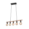 TRIO Suspension intérieur noir mat et brun EINAR - Pas cher