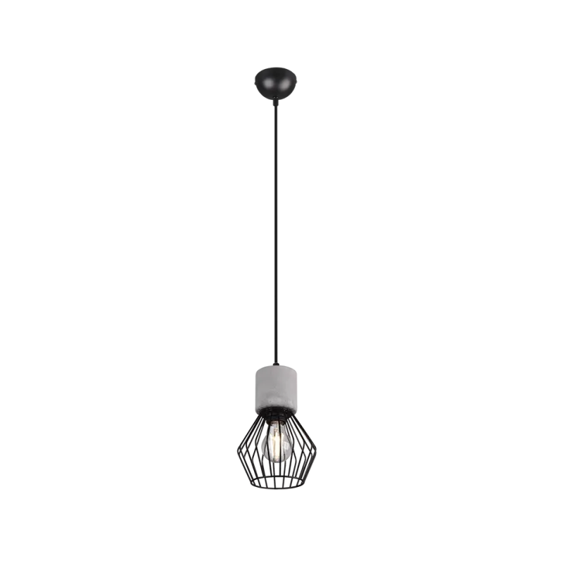 TRIO Suspension intérieur noir mat et couleur beton JAMIRO - Pas cher