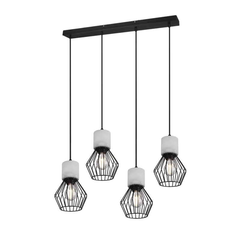 TRIO Suspension intérieur noir mat et couleur beton JAMIRO - Pas cher