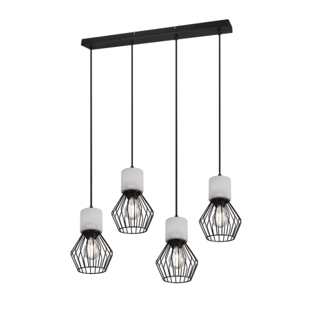 TRIO Suspension intérieur noir mat et couleur beton JAMIRO - Pas cher