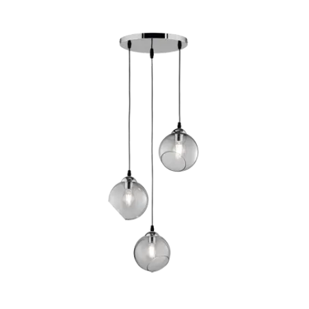 TRIO Suspension intérieur chrome et fumé CLOONEY - Pas cher