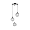 TRIO Suspension intérieur chrome et fumé CLOONEY - Pas cher