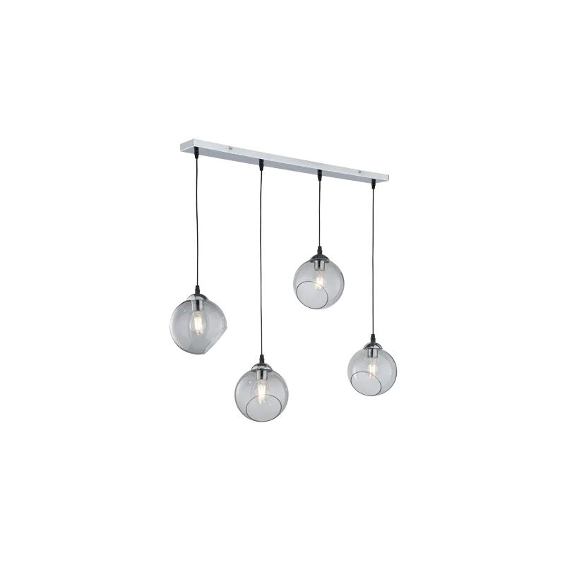 TRIO Suspension intérieur chrome et fumé CLOONEY - Pas cher