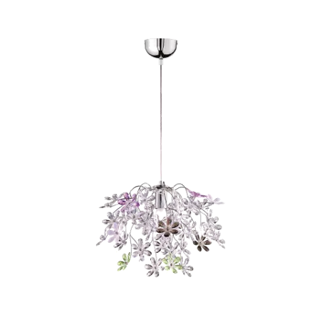TRIO Suspension intérieur chrome et multicouleur FLOWER - Pas cher