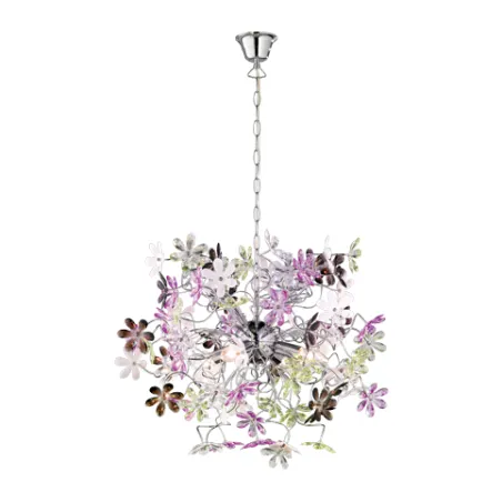 TRIO Suspension intérieur chrome et multicouleur FLOWER - Pas cher
