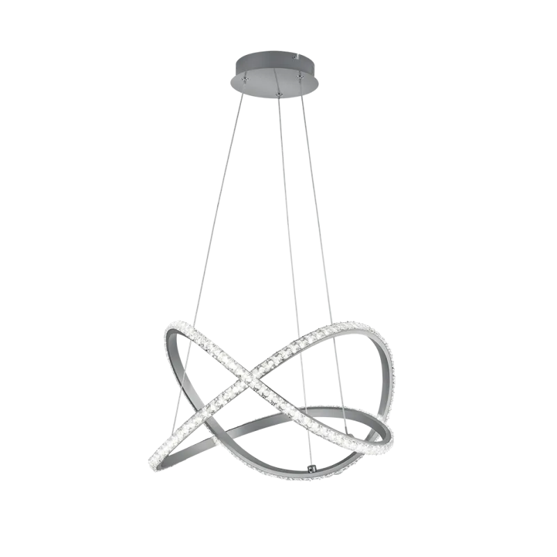 TRIO Suspension intérieur aluminium balayé et transparent claire RU...