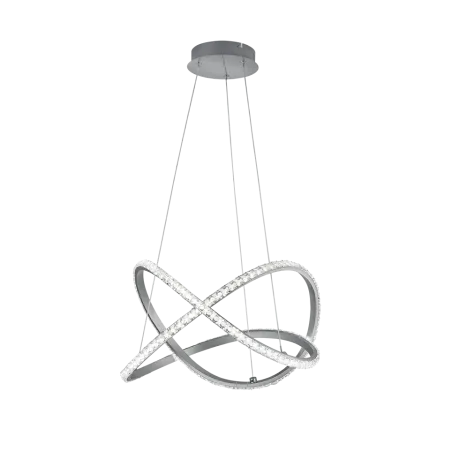 TRIO Suspension intérieur aluminium balayé et transparent claire RU...