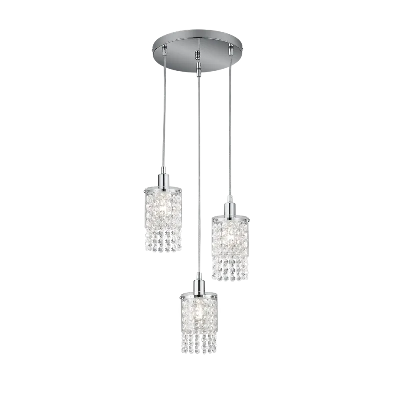 TRIO Suspension intérieur chrome et transparent claire POSH - Pas cher