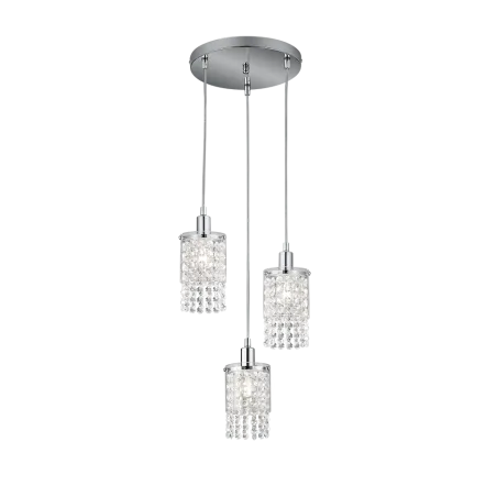 TRIO Suspension intérieur chrome et transparent claire POSH - Pas cher