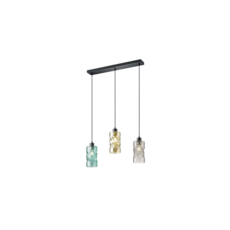 TRIO Suspension intérieur noir mat et turquoise SWIRL - Pas cher