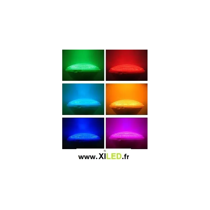 Ampoule piscine couleurs 35w led par56 rgb radio rf