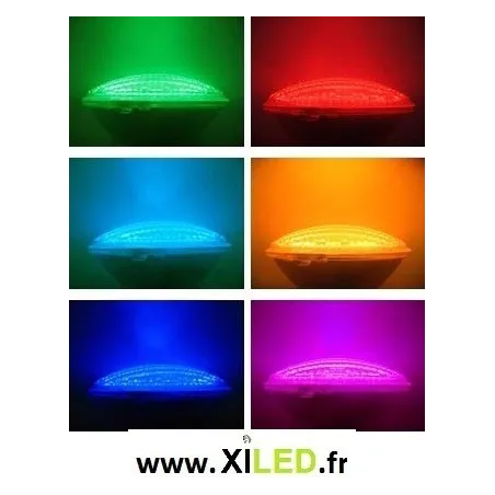 Ampoule piscine couleurs 35w led par56 rgb radio rf