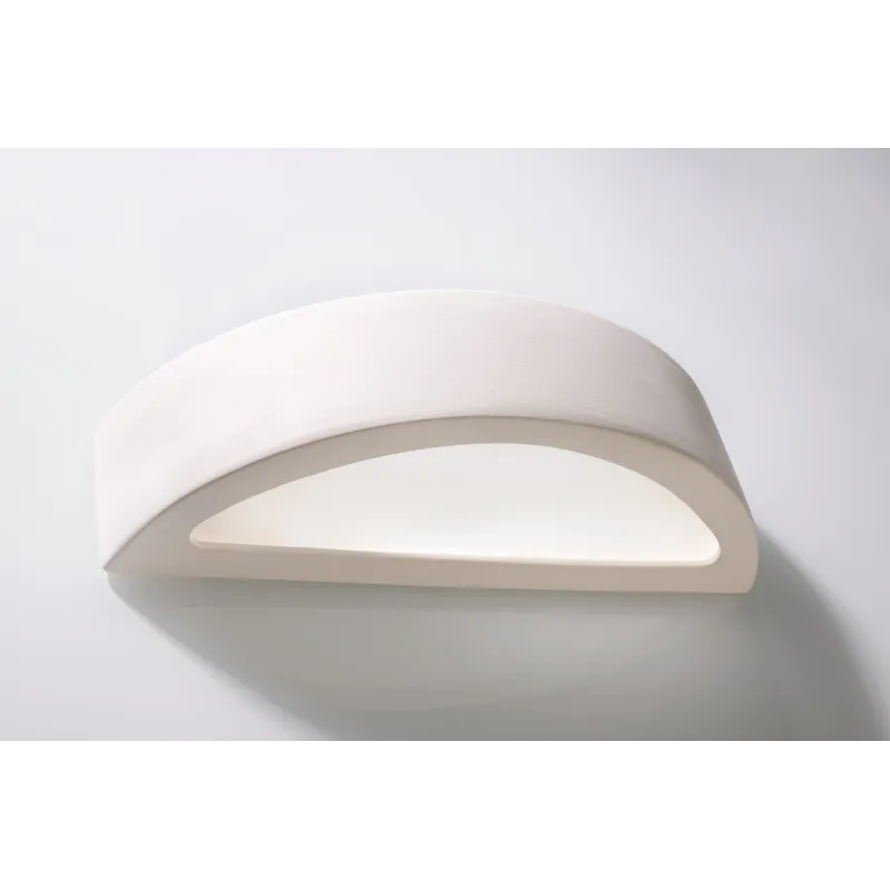 Applique céramique ATENA céramique/verre, blanc, E27 - Pas cher
