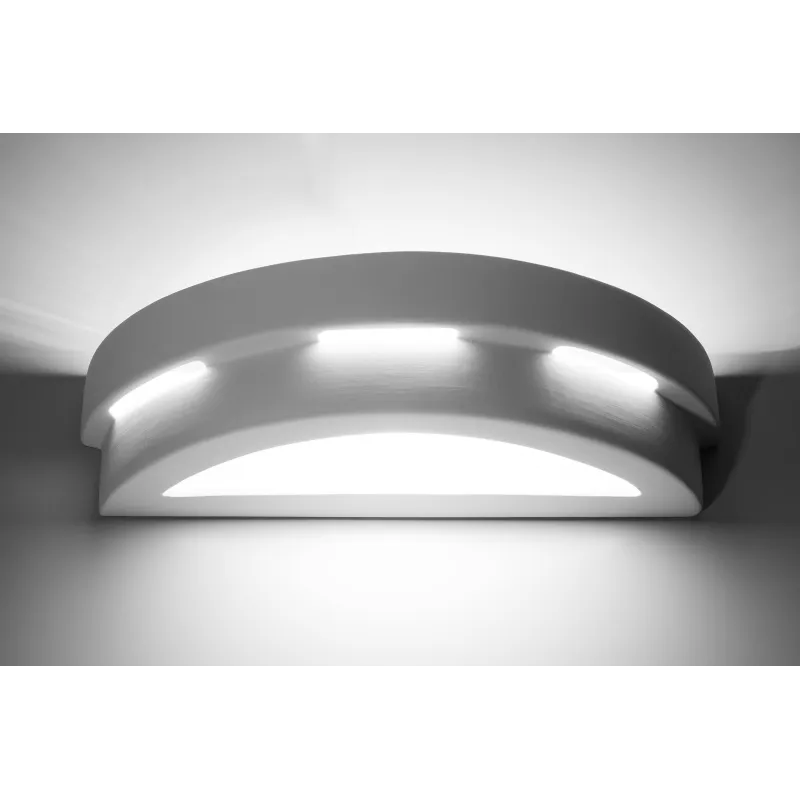 Applique céramique HELIOS, céramique/verre, blanc, E27 - Pas cher