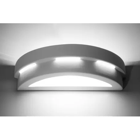 Applique céramique HELIOS, céramique/verre, blanc, E27 - Pas cher