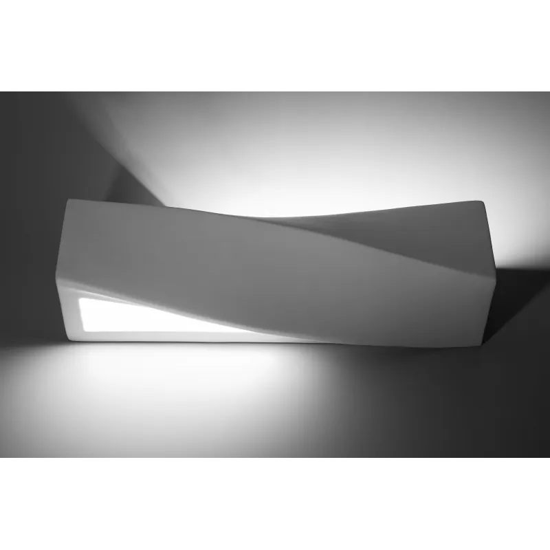 Applique céramique SIGMA, céramique/verre, blanc, E27 - Pas cher