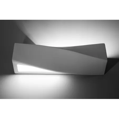 Applique céramique SIGMA, céramique/verre, blanc, E27 - Pas cher