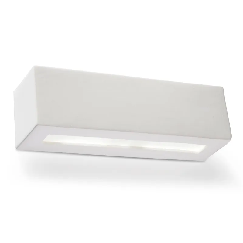 Applique céramique VEGA, céramique/verre, blanc, E27 - Pas cher