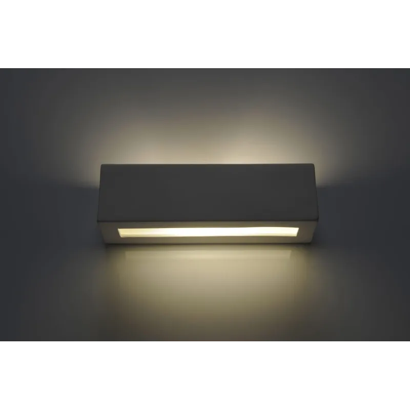 Applique céramique VEGA, céramique/verre, blanc, E27 - Pas cher