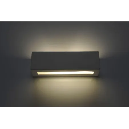 Applique céramique VEGA, céramique/verre, blanc, E27 - Pas cher