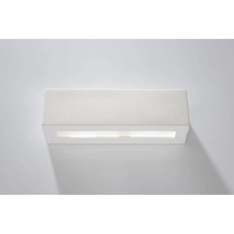 Applique céramique VEGA, céramique/verre, blanc, E27 - Pas cher