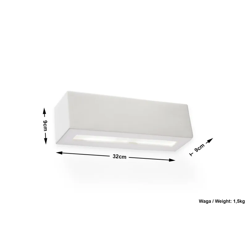 Applique céramique VEGA, céramique/verre, blanc, E27 - Pas cher