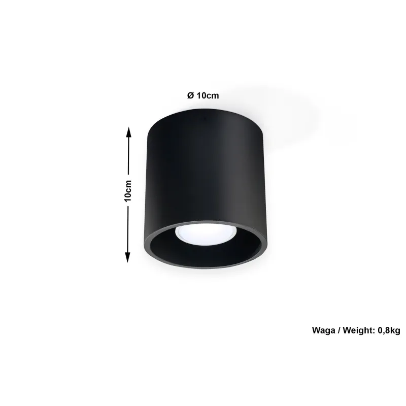 Plafonnier ORBIS 1, aluminium noir, GU10 - Pas cher