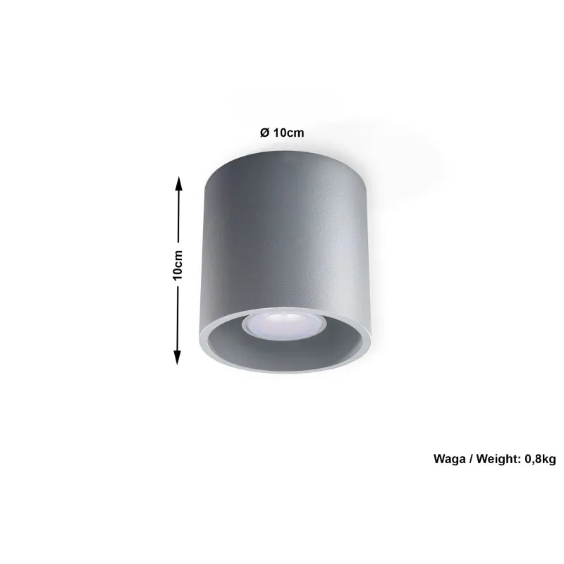 Plafonnier ORBIS 1, aluminium gris, GU10 - Pas cher