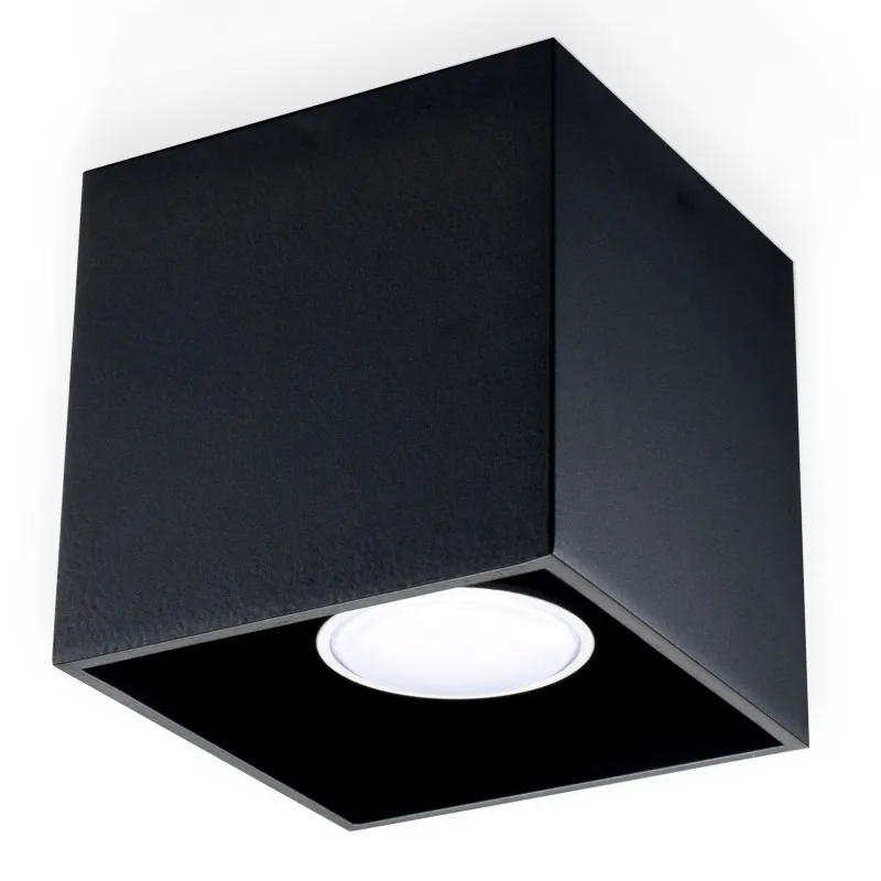 Plafonnier QUAD 1, aluminium noir, GU10 - Pas cher