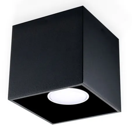 Plafonnier QUAD 1, aluminium noir, GU10 - Pas cher