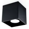 Plafonnier QUAD 1, aluminium noir, GU10 - Pas cher