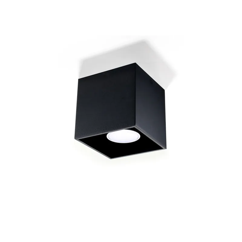 Plafonnier QUAD 1, aluminium noir, GU10 - Pas cher