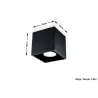Plafonnier QUAD 1, aluminium noir, GU10 - Pas cher