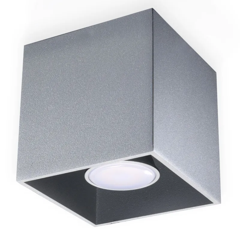 Plafonnier QUAD 1, aluminium gris, GU10 - Pas cher