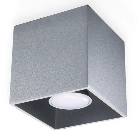 Plafonnier QUAD 1, aluminium gris, GU10 - Pas cher