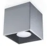 Plafonnier QUAD 1, aluminium gris, GU10 - Pas cher
