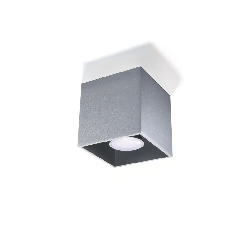 Plafonnier QUAD 1, aluminium gris, GU10 - Pas cher