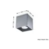 Plafonnier QUAD 1, aluminium gris, GU10 - Pas cher