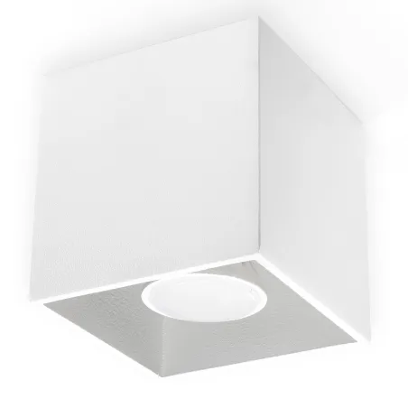 Plafonnier QUAD 1, aluminium blanc, GU10 - Pas cher
