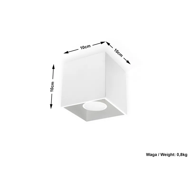 Plafonnier QUAD 1, aluminium blanc, GU10 - Pas cher