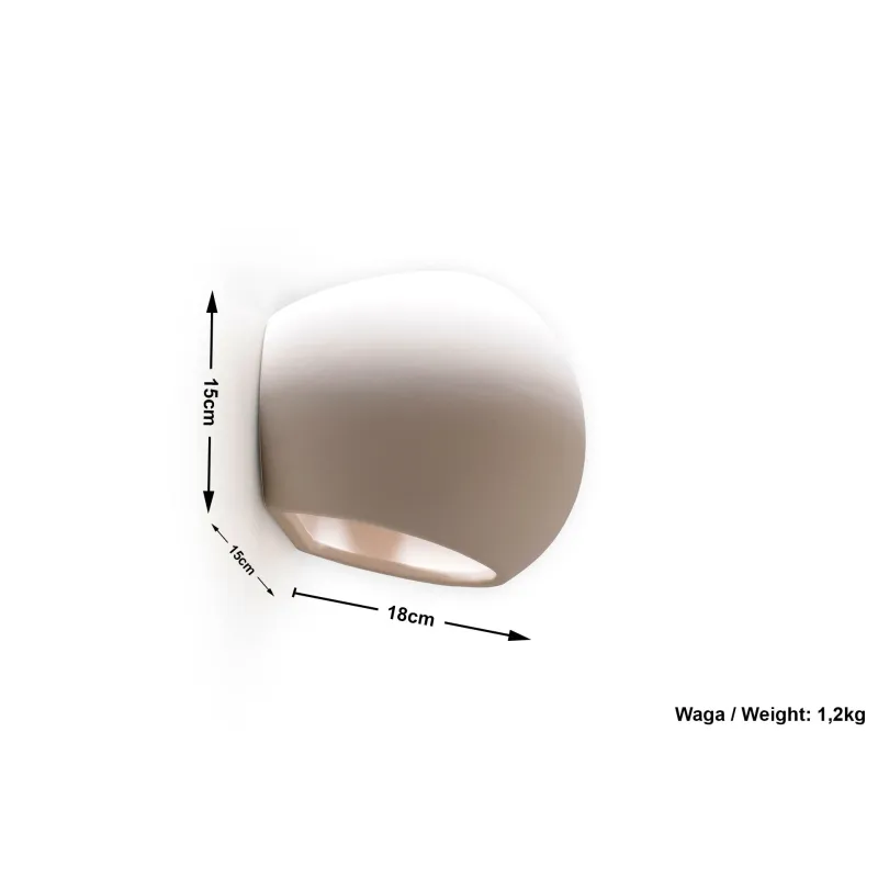 Applique céramique GLOBE, céramique, blanc, E27 - Pas cher