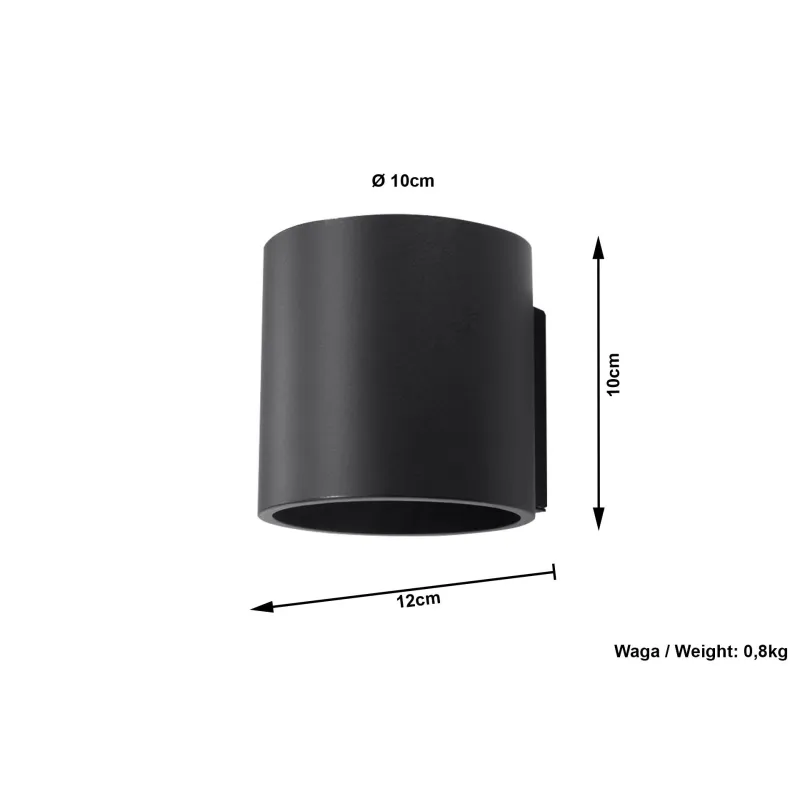 Applique ORBIS 1, aluminium, noir - Pas cher