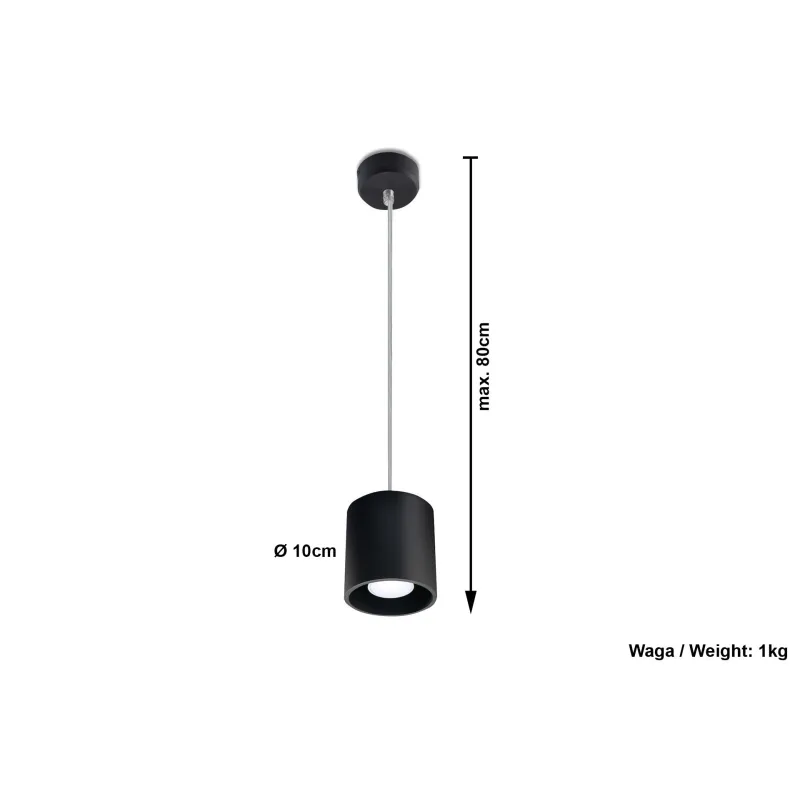 Suspension ORBIS 1, aluminium, noir, GU10 - Pas cher