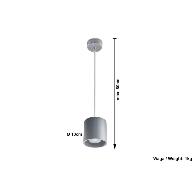 Suspension ORBIS 1, aluminium, gris, GU10 - Pas cher