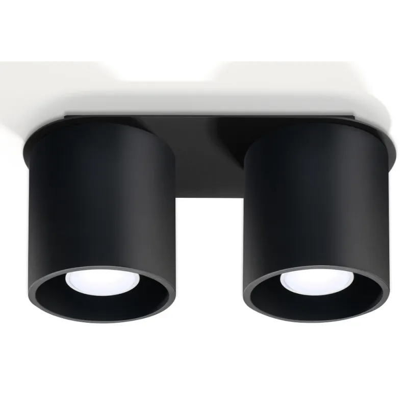 Plafonnier ORBIS 2, aluminium, noir, GU10 - Pas cher