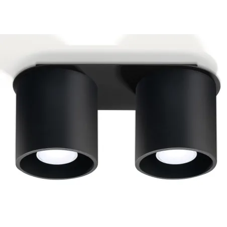 Plafonnier ORBIS 2, aluminium, noir, GU10 - Pas cher