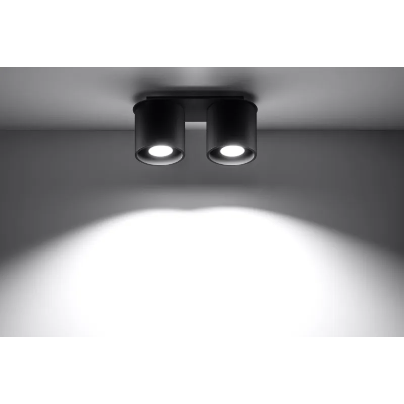 Plafonnier ORBIS 2, aluminium, noir, GU10 - Pas cher
