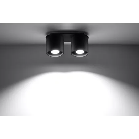 Plafonnier ORBIS 2, aluminium, noir, GU10 - Pas cher