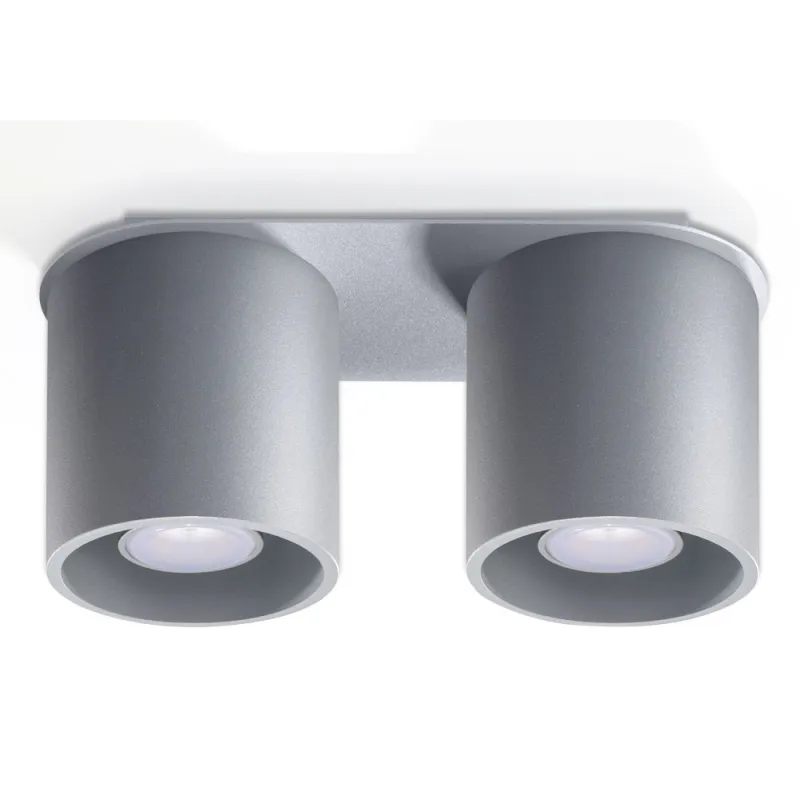 Plafonnier ORBIS 2, aluminium, gris, GU10 - Pas cher